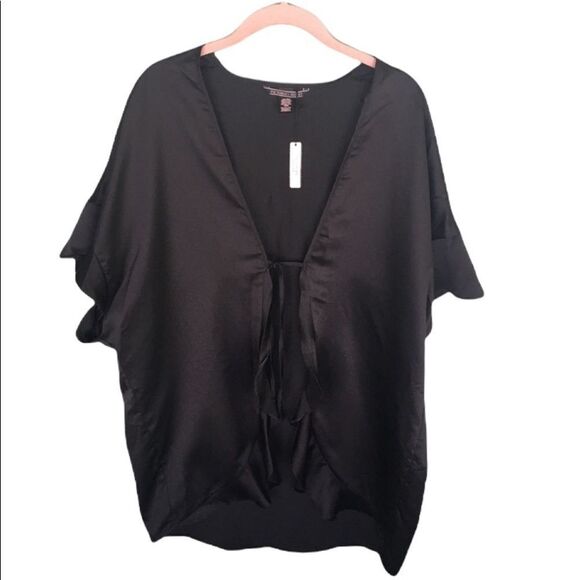 Victoria’s Secret Black Robe NWT LOVE One Size - Picture 3 of 14